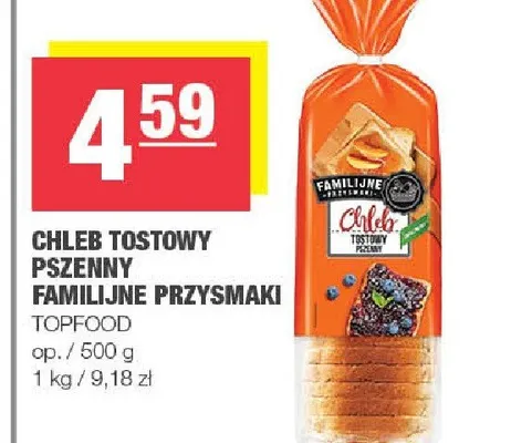 Chleb tostowy pszenny FAMILIJNE PRZYSMAKI TOPFOOD promocja w SPAR