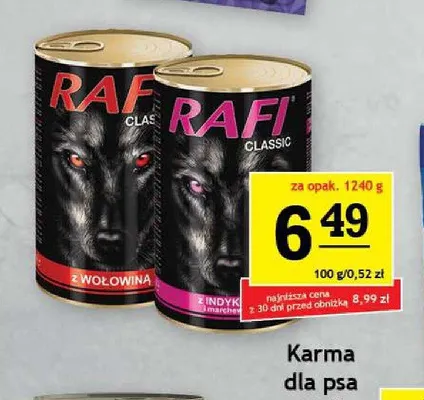 Karma dla psa Rafi Classic z wołowiną promocja w Gram Market