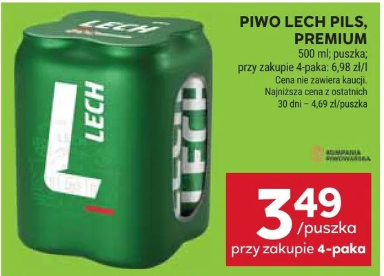 Piwo Lech Pils Premium promocja w Stokrotka