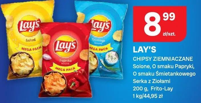 Chipsy ziemniaczane Solona, O smaku Papryki, O smaku Śmietankowego Serka z Ziołami promocja w Chorten