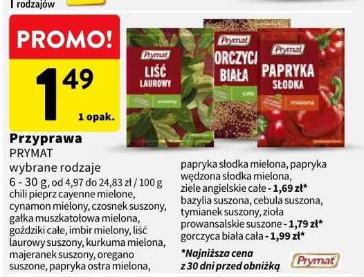Przyprawa Prymat gorczyca biała całe promocja w Intermarche