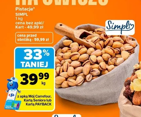 Pistacje Simpl promocja w Carrefour