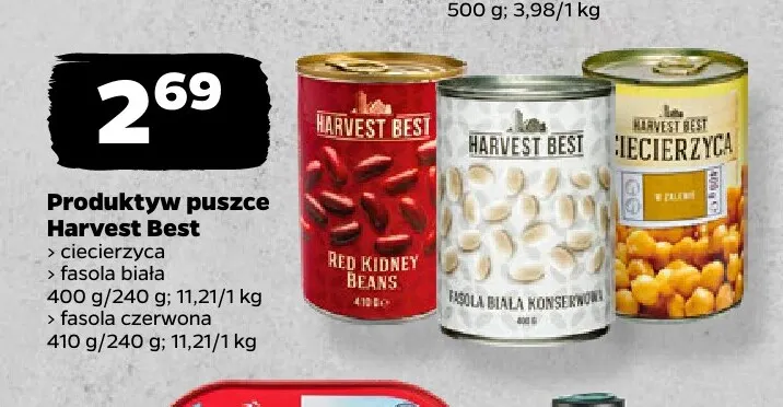 Fasola czerwona w puszce Harvest Best promocja w Netto