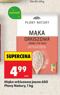 Mąka orkiszowa jasna typ 650 Plony Natury promocja w Biedronka