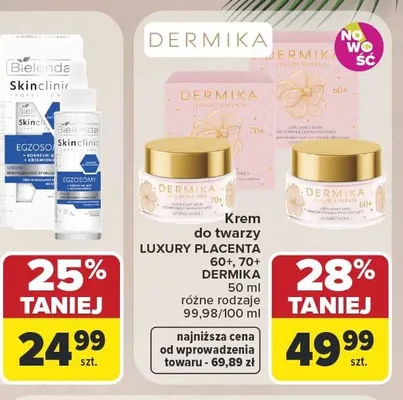Krem do twarzy Dermika Luxury Placenta 70+ promocja w Carrefour Market