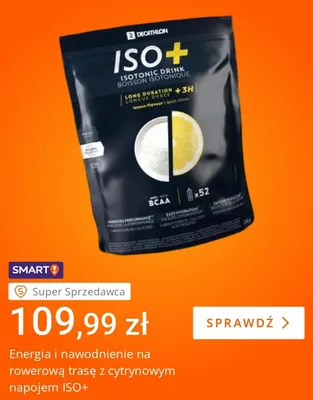 Napój izotoniczny Decathlon ISO+ cytrynowy promocja w Allegro