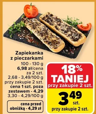 Zapiekanka z pieczarkami promocja w Carrefour