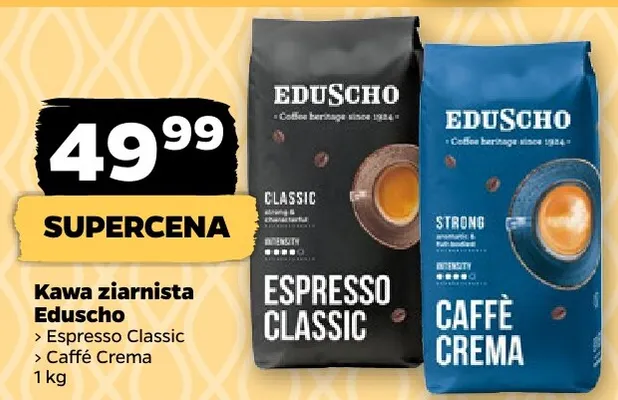 Kawa ziarnista Caffè Crema Eduscho promocja w Netto