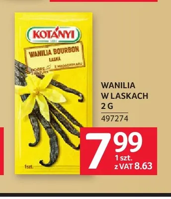 Wanilia w laskach Kotányi promocja w Selgros
