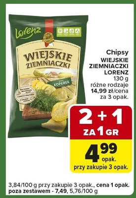 Chipsy wiejskie ziemniaczki promocja w Carrefour Express