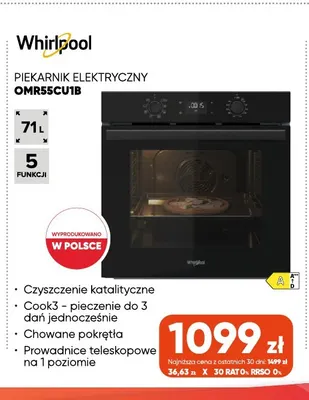 Piekarnik elektryczny OMR55CU1B Whirlpool promocja w Max Elektro