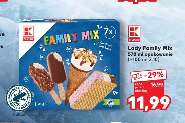 Lody K-Classic Family Mix promocja w Kaufland