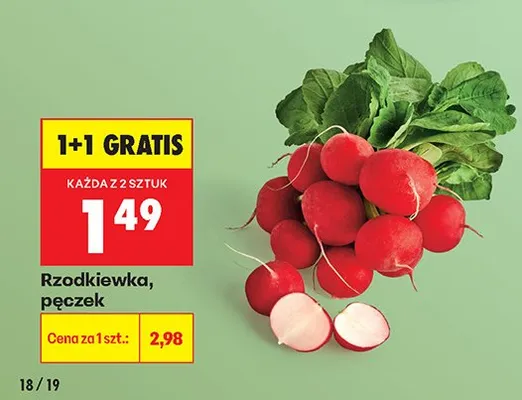 Rzodkiewka, pęczek promocja w Biedronka