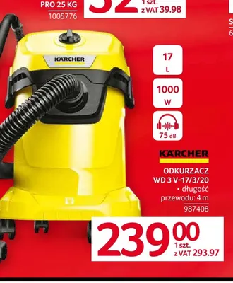 Odkurzacz Wd 3V-17/3/20 Kärcher promocja w Selgros