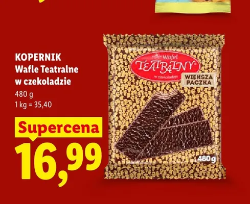 Wafle Teatralne w czekoladzie Kopernik promocja w Lidl