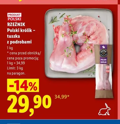 Polski królik - tuszka z podrobami Rzeźnik promocja w Lidl