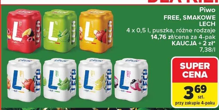 Piwo free, różne rodzaje promocja w Carrefour