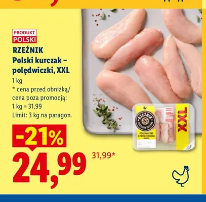 Polski kurczak - polędwiczki XXL Rzeźnik promocja w Lidl