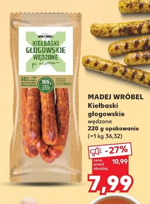 Kiełbaski głogowskie wędzone Madej Wróbel promocja w Kaufland