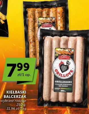 Kiełbaski Balcerzak wybrane rodzaje promocja w Groszek
