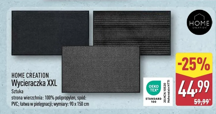 Wycieraczka XXL Home Creation promocja w Aldi