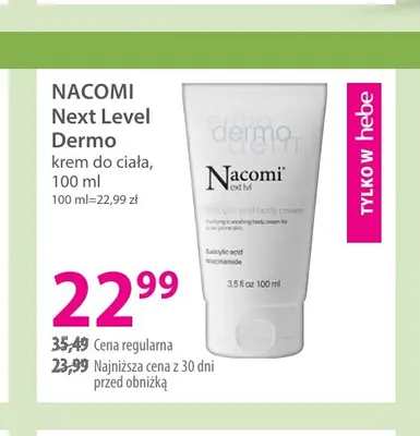 Next Level Dermo krem do ciała Nacomi promocja w Hebe