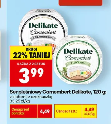 Ser pleśniowy Camembert Delikate z ziołami promocja w Biedronka