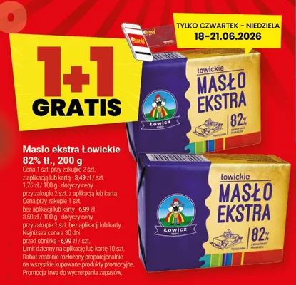 Masło ekstra Łowickie 82% promocja w Twój Market
