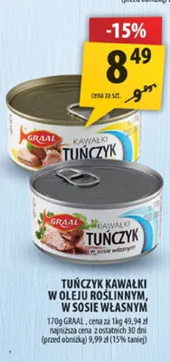 Tuńczyk kawałki Graal promocja w Arhelan