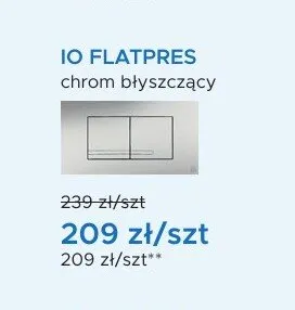 Przycisk spłukujący IO FLATPRES chrom błyszczący promocja w Blu Salony Łazienek