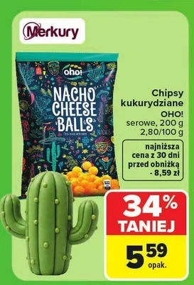 Chipsy kukurydziane Oho! serowe promocja w Carrefour Market