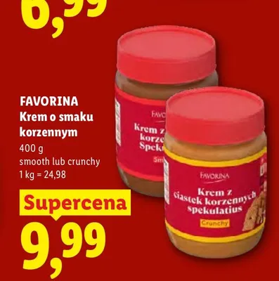 Krem o smaku korzennym crunchy Favorina promocja w Lidl