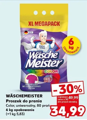Proszek do prania color, uniwersalny, 80 prań 6 kg opakowanie promocja w Kaufland