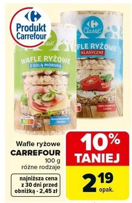 Wafle ryżowe klasyczne promocja w Carrefour Market