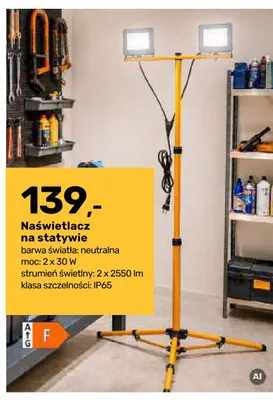 Naświetlacz na statywie promocja w Bricomarche