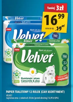 Papier toaletowy Velvet promocja w Arhelan