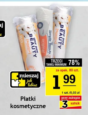 Płatki kosmetyczne Beauty Your Pure Sensitive 80-pak promocja w Gram Market