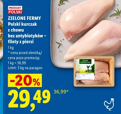 Filety z piersi kurczaka polskie Zielone Fermy promocja w Lidl