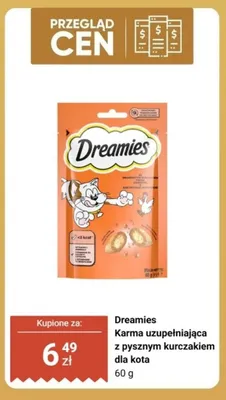 Karma uzupełniająca dla kota Dreamies z pysznym kurczakiem promocja w Biedronka