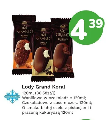 Lody waniliowe w czekoladzie Grand Koral promocja w Limonka