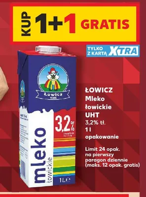 Mleko UHT łowickie Łowicz 3,2% promocja w Kaufland
