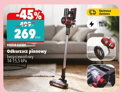 Odkurzacz pionowy bezprzewodowy 14-15,5 kPa promocja w Biedronka Home