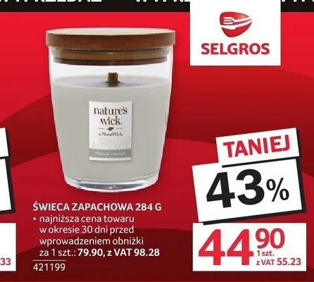 Świeca zapachowa Nature's Wick promocja w Selgros