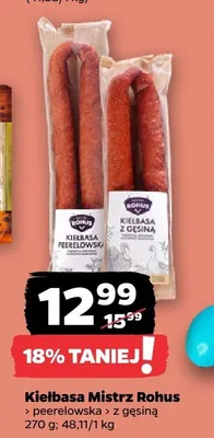 Kiełbasa z gęsiną Mistrz Rohus promocja w Netto