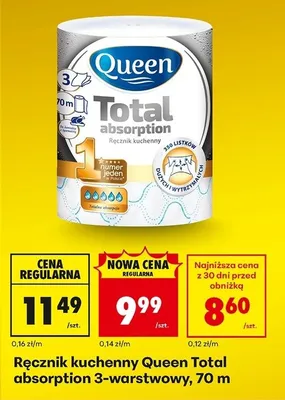 Ręcznik kuchenny Total absorption 3-warstwowy promocja w Biedronka