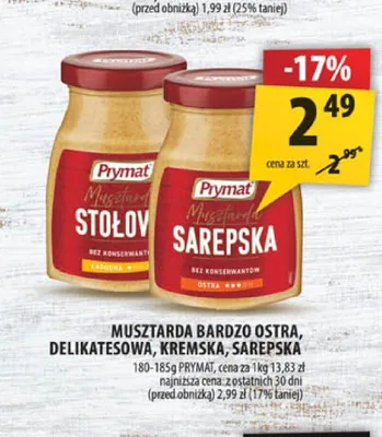 Musztarda Sarepska Prymat promocja w Arhelan