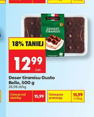 Deser tiramisu Gusto Bello promocja w Biedronka