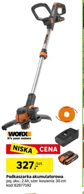 Podkaszarka akumulatorowa WORX poj. aku.: 2Ah, szer. koszenia: 30cm promocja w Leroy Merlin