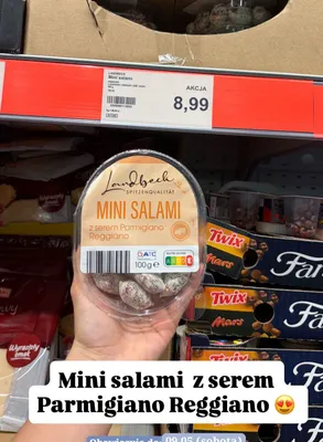 Mini salami z serem Parmigiano Reggiano promocja w Aldi