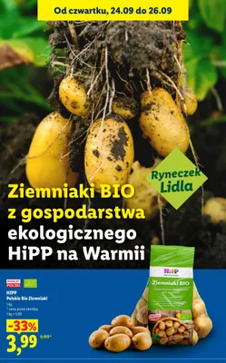 Ziemniaki bio polskie HiPP promocja w Lidl